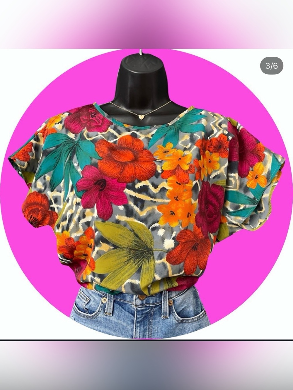 Tropical Floral Short Sleeve Blouse - Multi Color